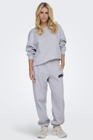 Only - Onlelliot L/S Open Back Swt - 4638158 Light Grey Melange Labels Brooklyn Hot på udsalg