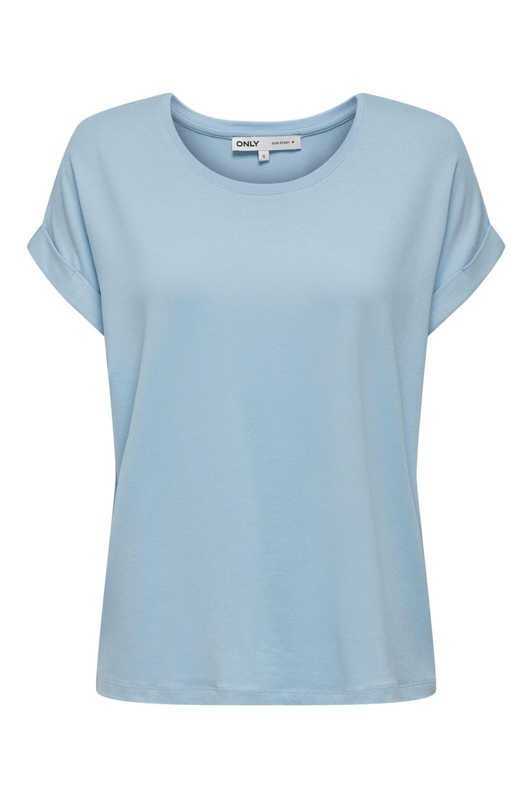 Only - Onlmoster S/S O-Neck Top - 4447962 Clear Sky Levere