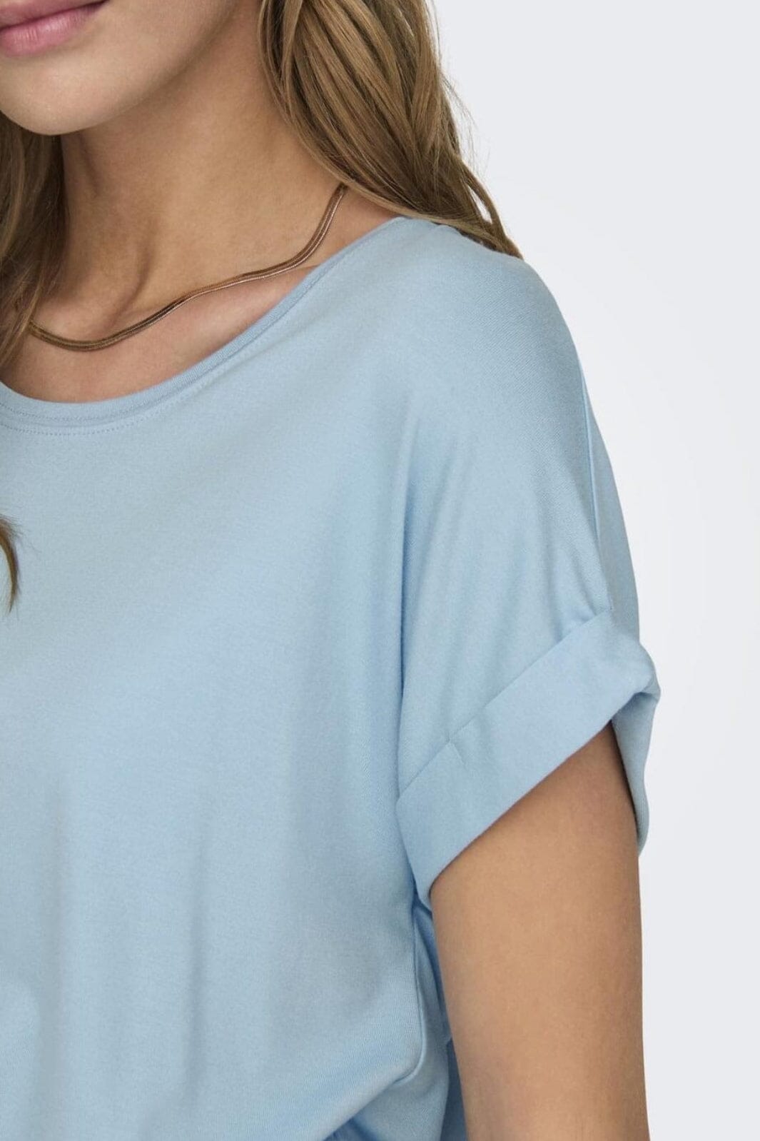 Only - Onlmoster S/S O-Neck Top - 4447962 Clear Sky Levere