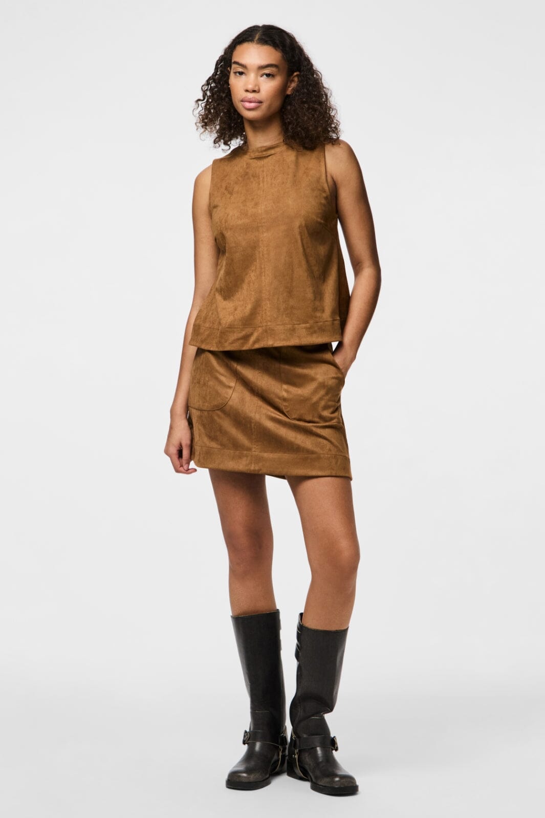 Pieces - Pcjuno Short Skirt Fsy - 4889512 Amber Brown Online Hot Salg