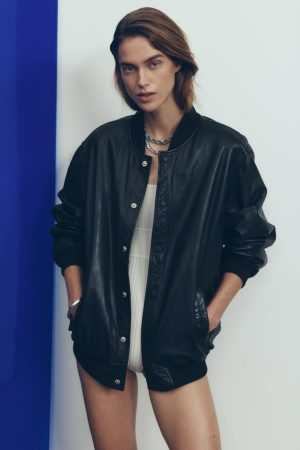 Ball - T. Nash Leather Bomber - 193911 Black