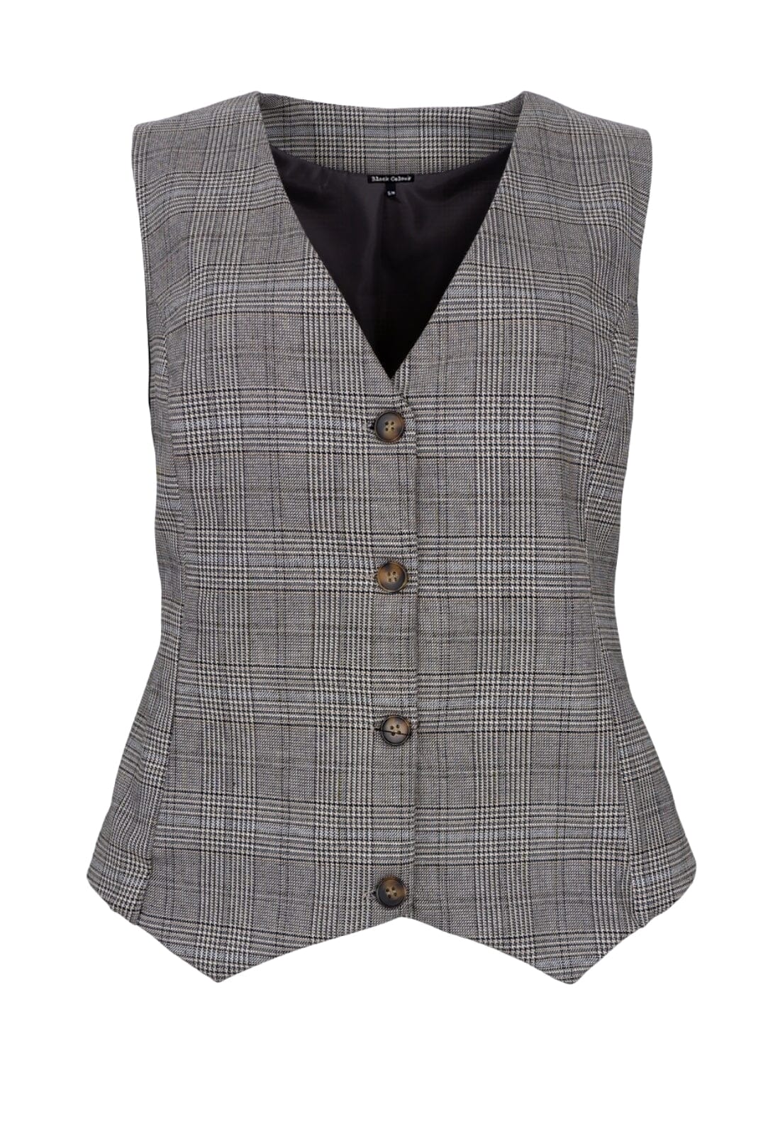Black Colour - Bcnikka Chequered Vest - Grey