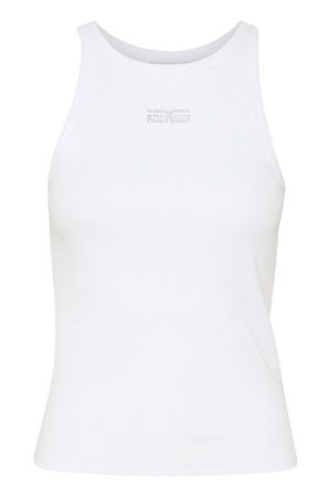 Gestuz - Gzdrew Rhinestone Logo Tank - 110601 Bright White
