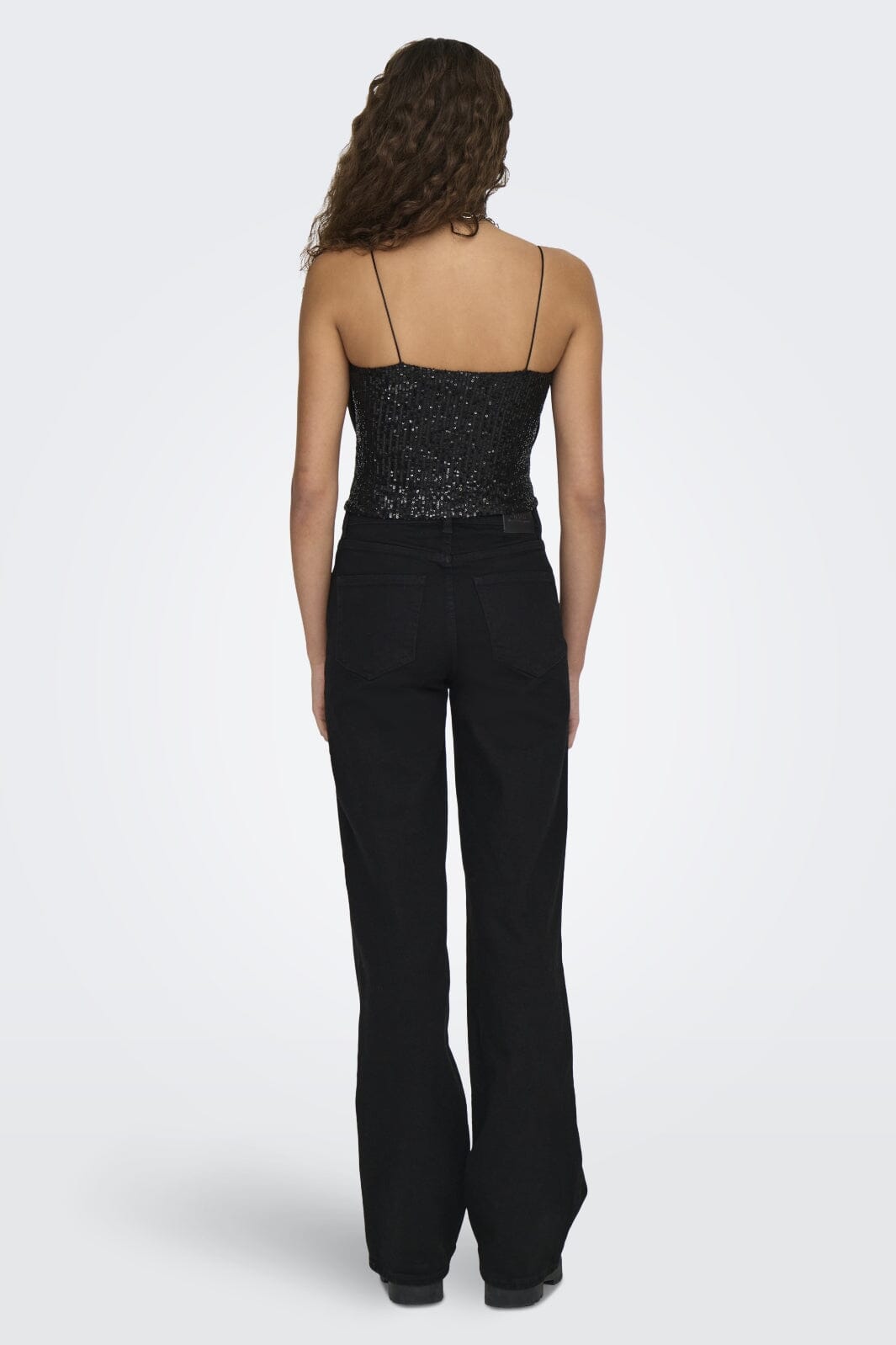 Only - Onlana S/L Bow Top - 4652279 Black Black Sequins + Bow