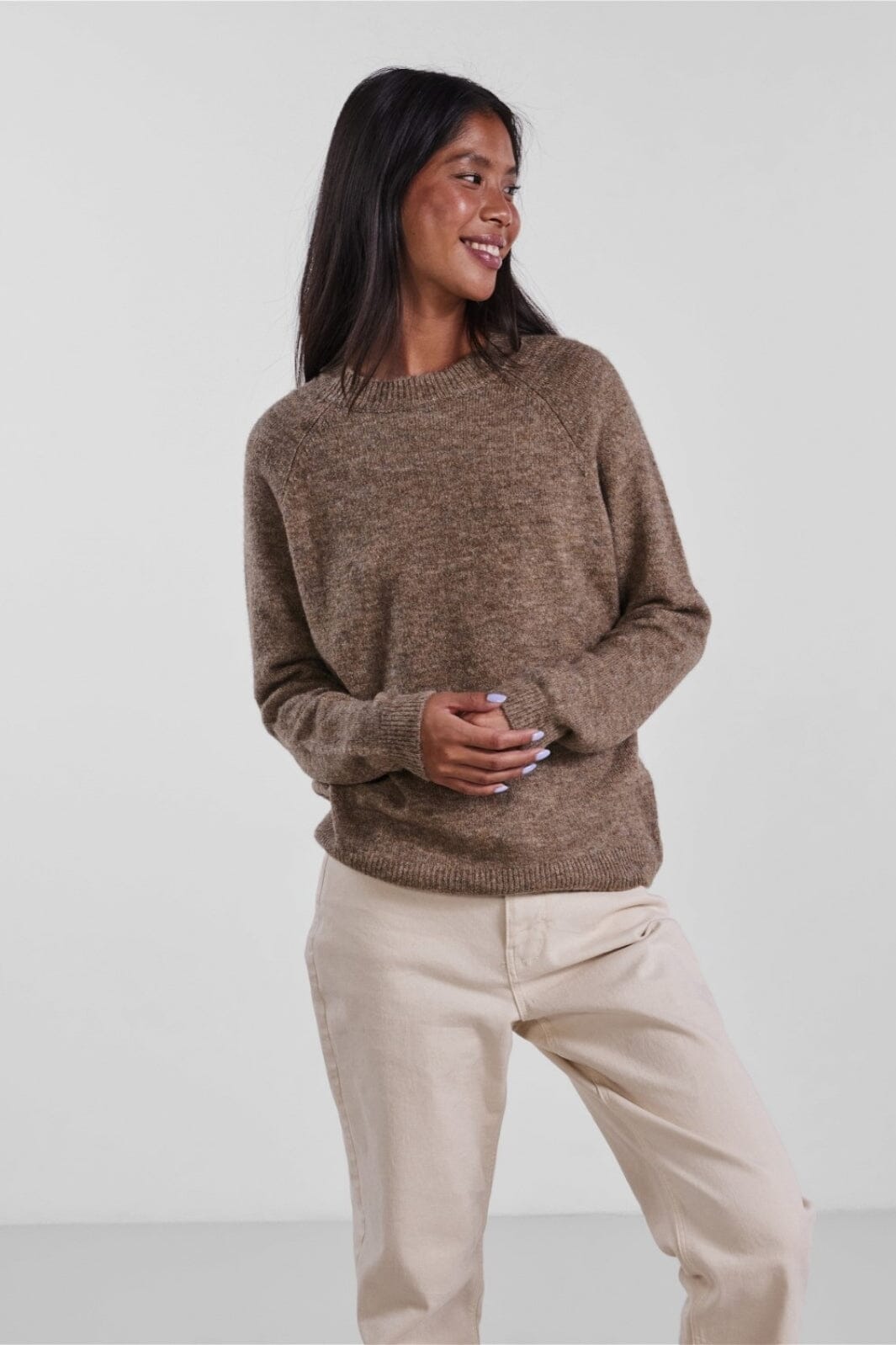 Pieces - Pcjuliana Ls O-Neck Knit - 3933835 Fossil