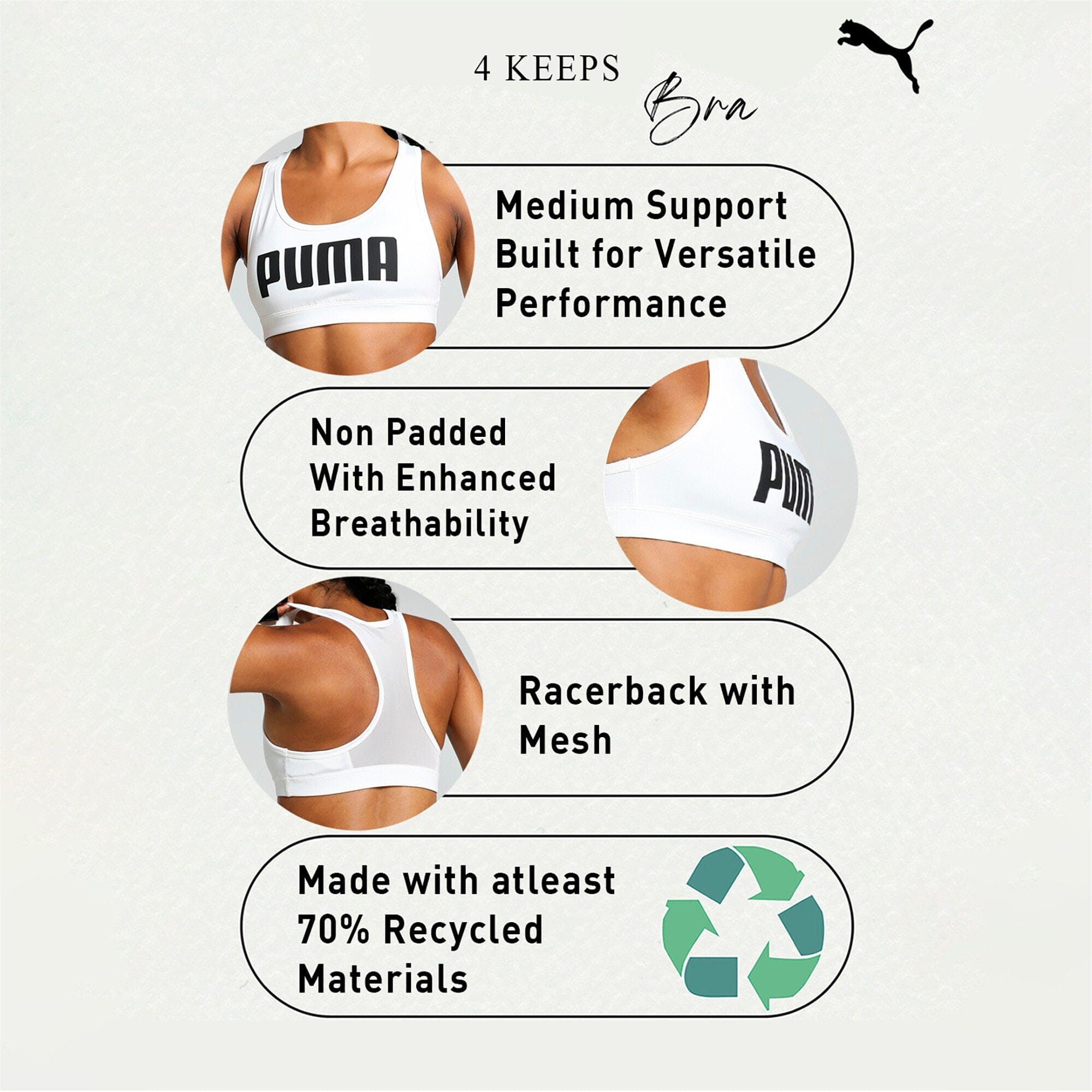 Puma - 4 KEEPS Bra - White 2