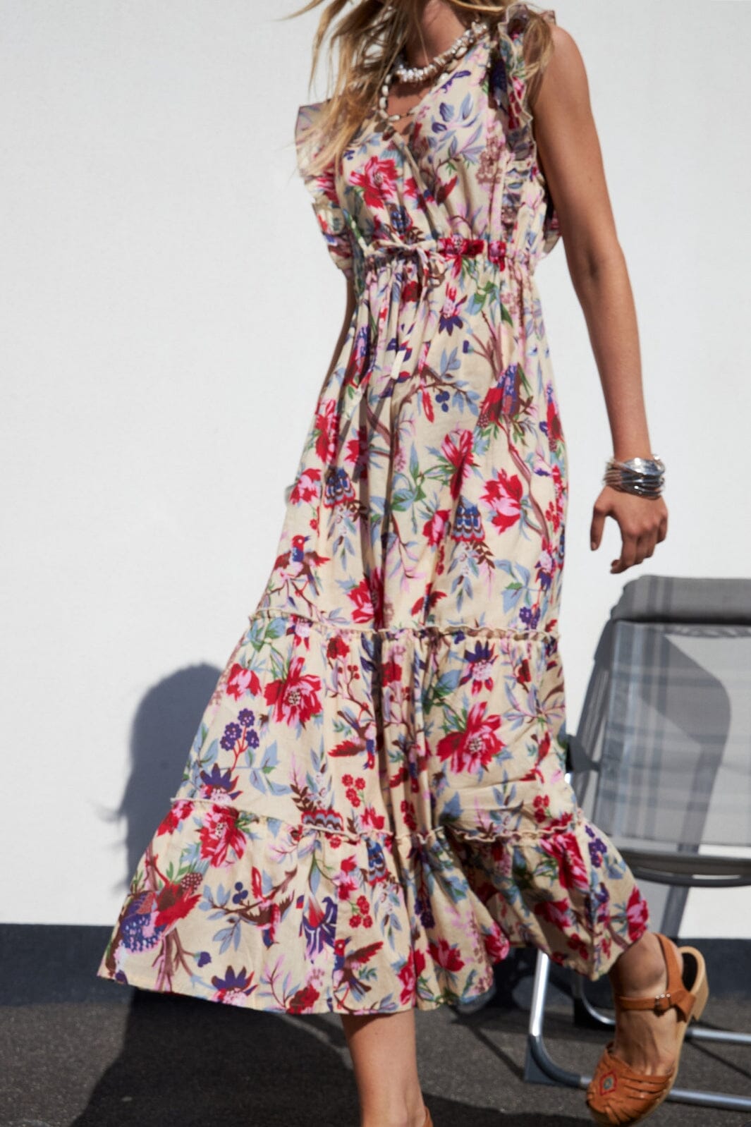 Forudbestilling - Lollys Laundry - Samoll Midi Dress Sl25208-3005 - 74 Flower Print Hot på udsalg