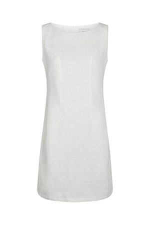 Forudbestilling - Neo Noir - Bruna Ramie Dress 162899 - 121 - Off White