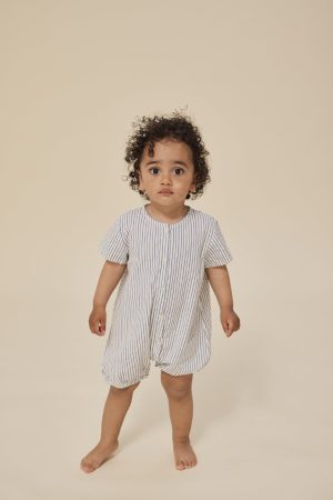 Konges Sløjd - Ace Romper Gots - Stripe Bluie på udsalg
