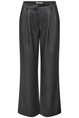 Only - Onlhattie Pleat Mel Str Pant Tlr 15304707 - 4330959 - Dark Grey Melange