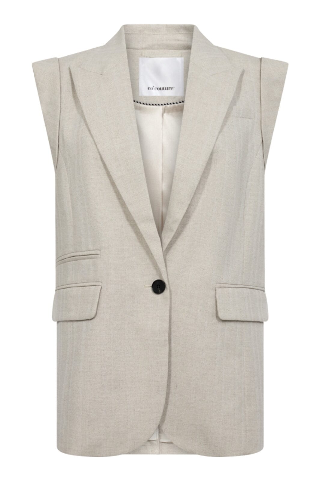 Forudbestilling - Co´Couture - Lisacc Linen Wing Vest 30309 - 199 - Bone