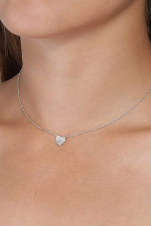 Jane Kønig - Reflection Heart necklace - Forsølvet