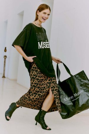 Copenhagen Muse - Cmleora-Skirt 204020 - Kangaroo w. Black Rabat