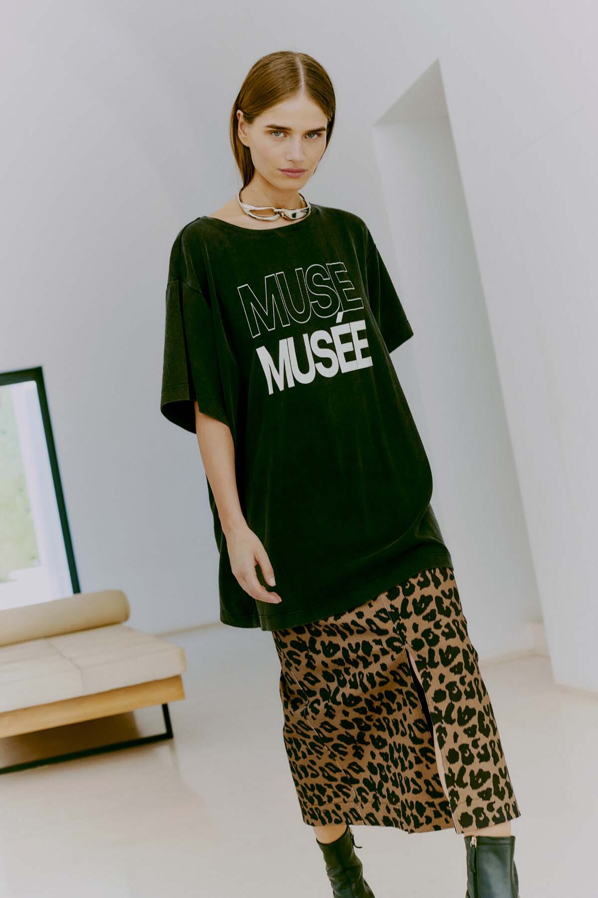 Copenhagen Muse - Cmleora-Skirt 204020 - Kangaroo w. Black Rabat