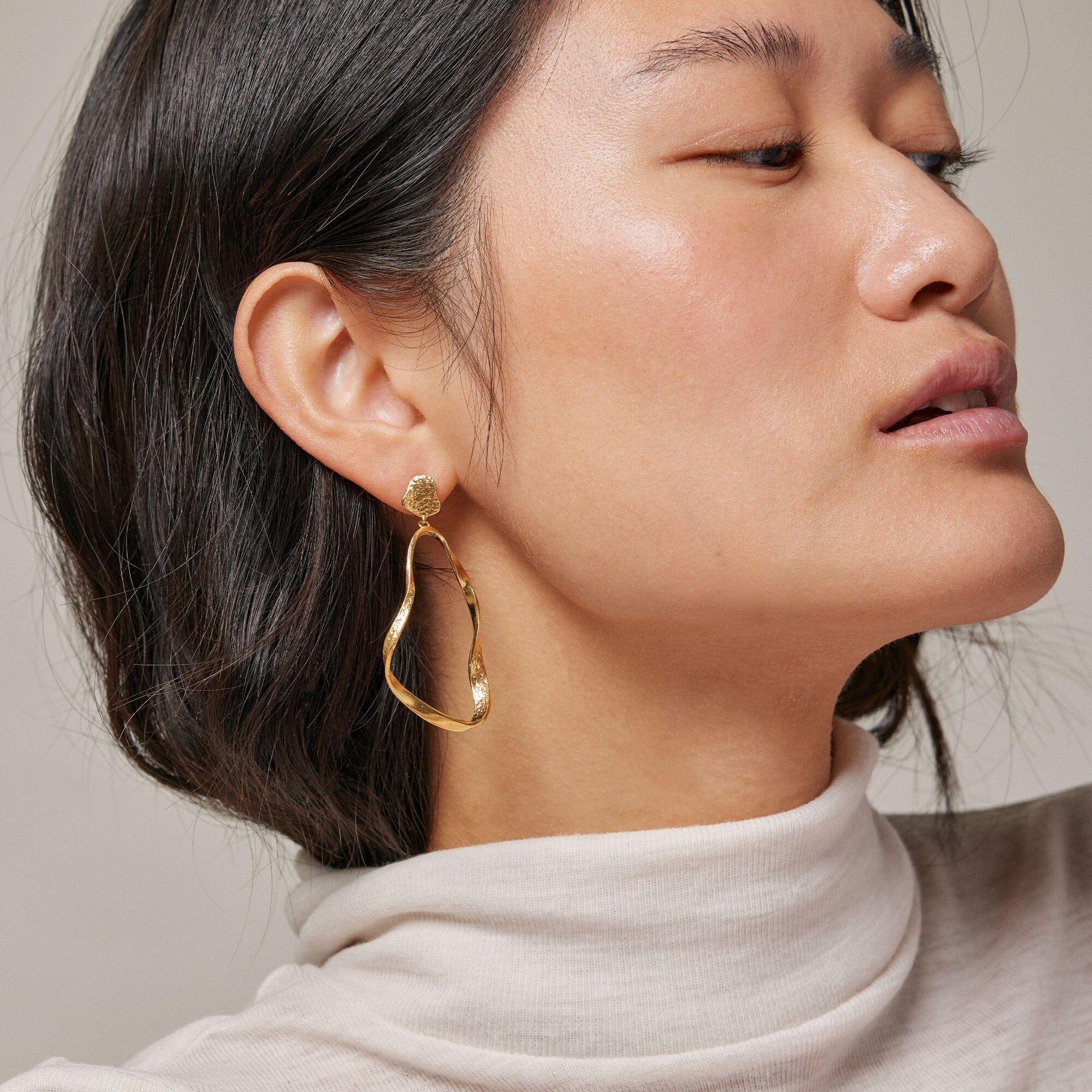 Enamel Copenhagen - Earring, Aloma Large - 925S/Gp/M på udsalg