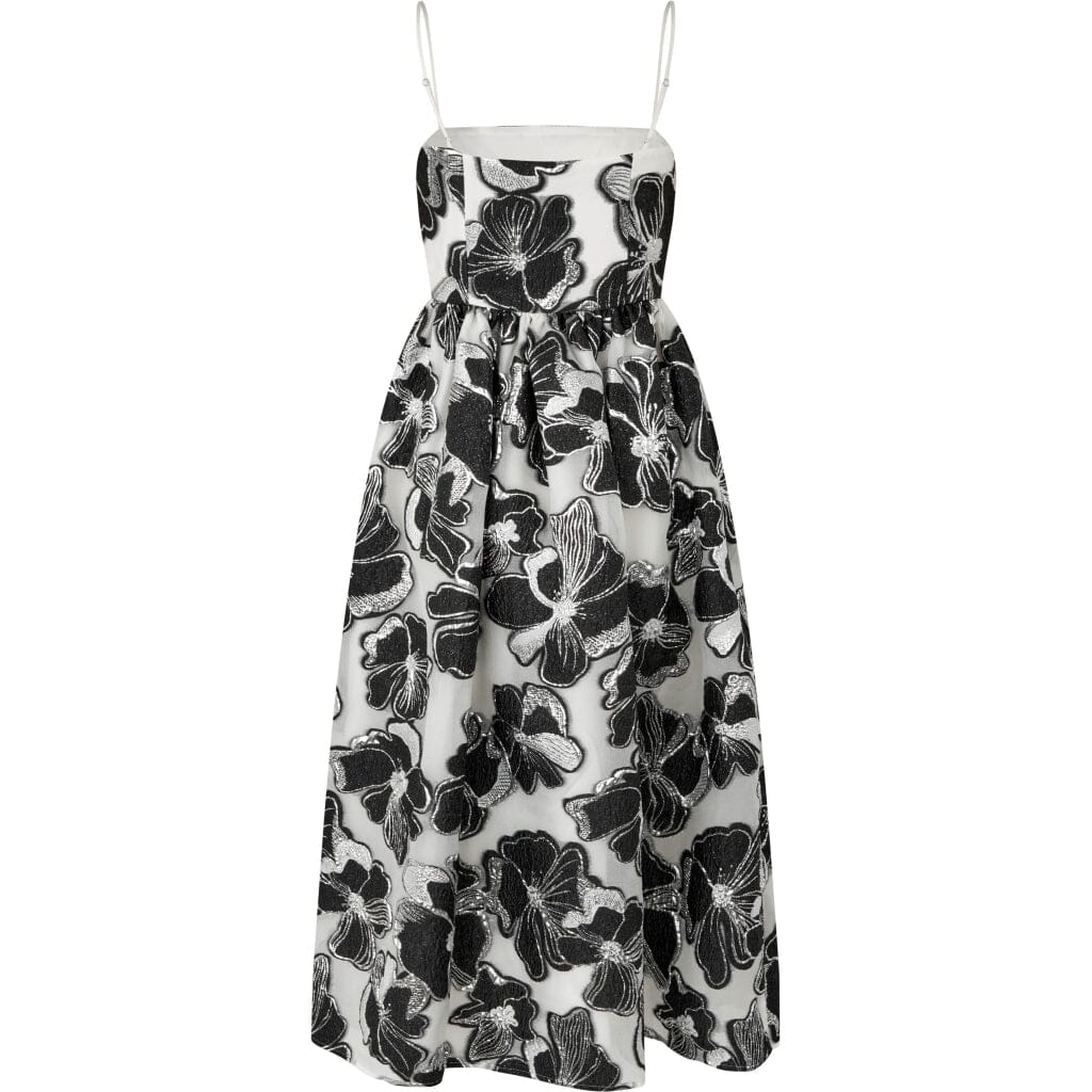 Stine Goya - Voluminous Gathered Midi Dress, 1608 Organza Jacquard - Anemone Jacquard
