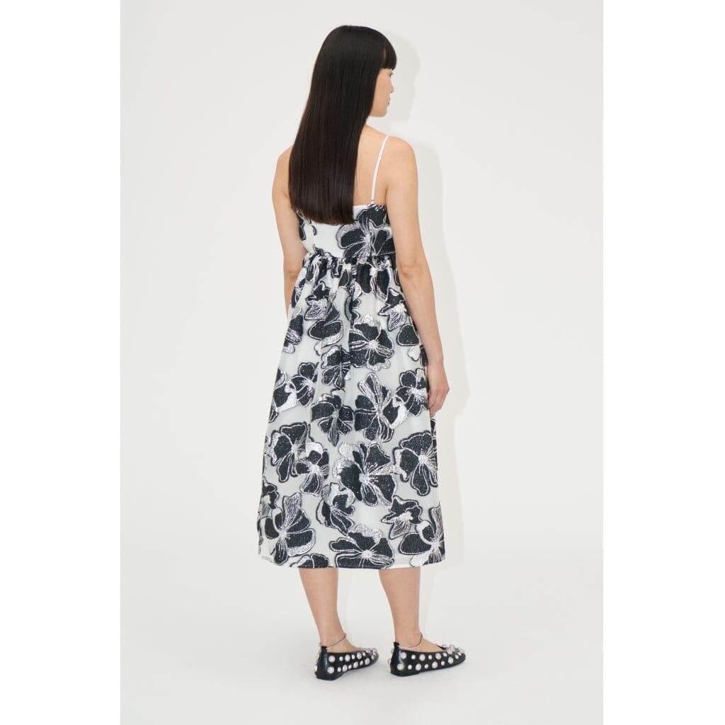 Stine Goya - Voluminous Gathered Midi Dress, 1608 Organza Jacquard - Anemone Jacquard