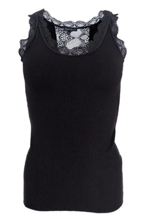 Black Colour - Bcivy Rib Top - Black Online salg