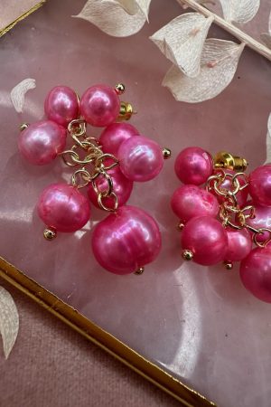 Mellow Moon - Golden Drops Earring - Pink