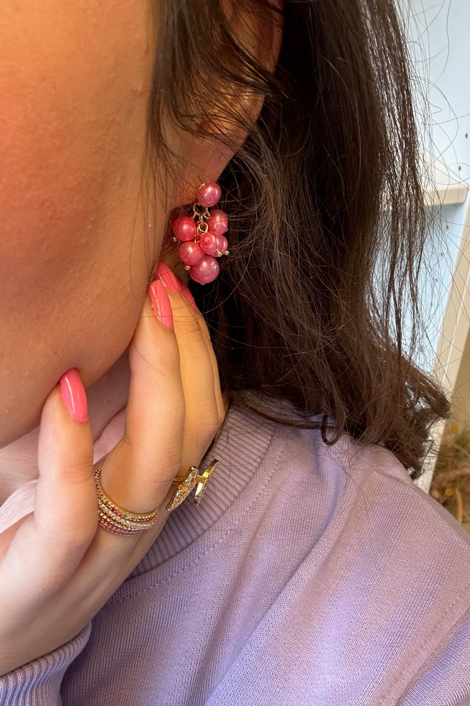 mellow-moon-golden-drops-earring-pink_1.jpg Mellow Moon - Golden Drops Earring - Pink