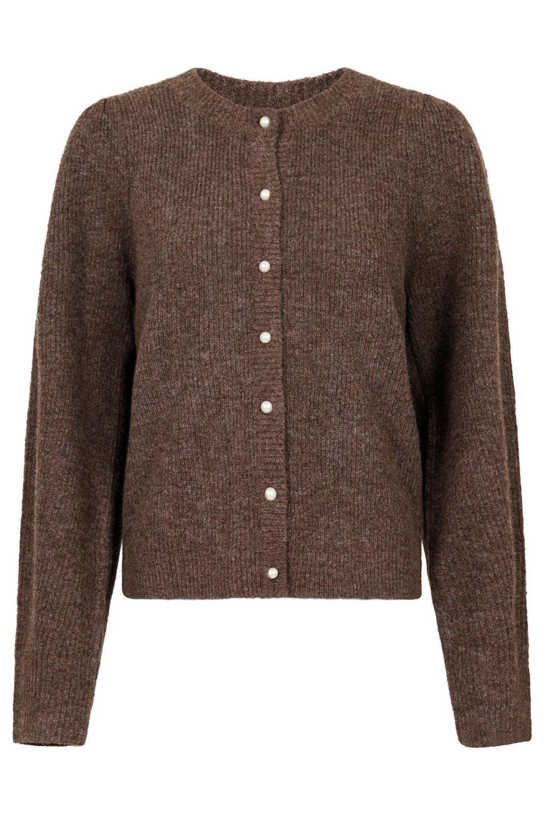Neo Noir - Nuna Knit Cardigan - Brown Melange