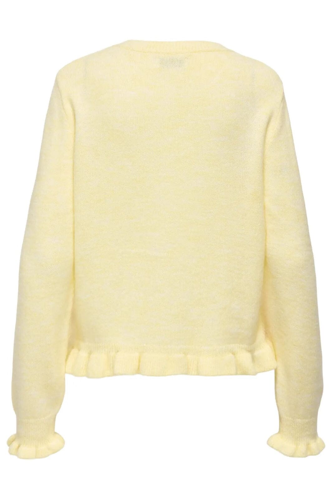 Forudbestilling - JDY - Jdyletty L/S On Frill Cardigan Knt - 4938321 Pastel Yellow Melange