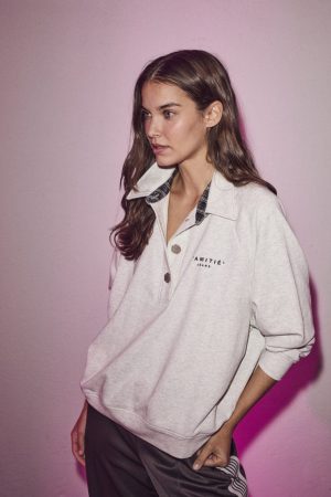 Haute L'Amitié - Polo Logo Sweat HL10034 - Pearl Melange