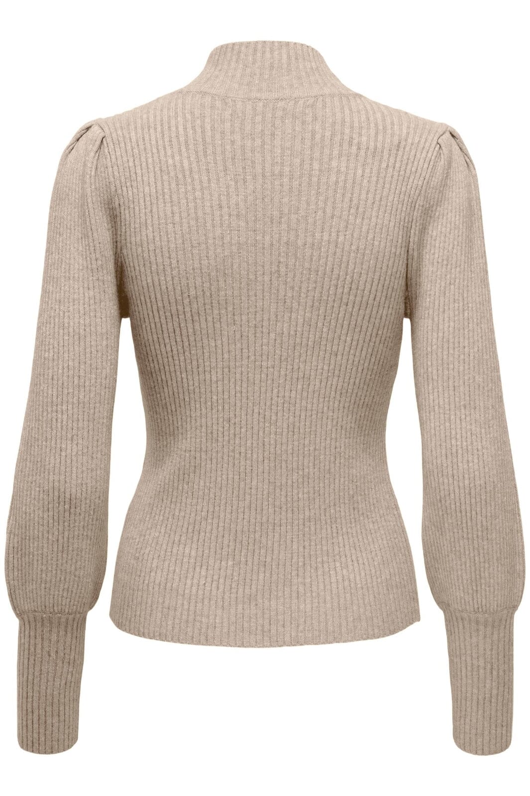 Only - Onlkatia L/S Highneck Pullover Knt - 4345012 Mocha Meringue W. Melange