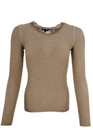 Black Colour - Bcivy Rib L/S Blouse - Champagne Udsalg