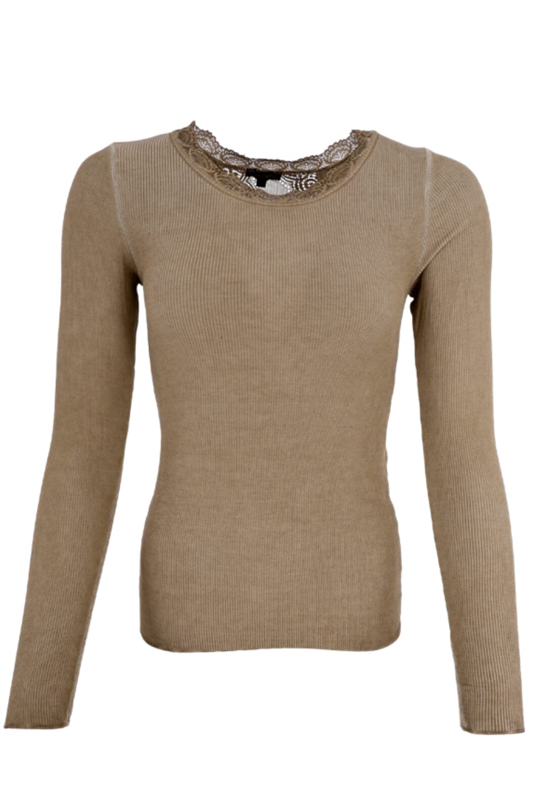 Black Colour - Bcivy Rib L/S Blouse - Champagne Udsalg