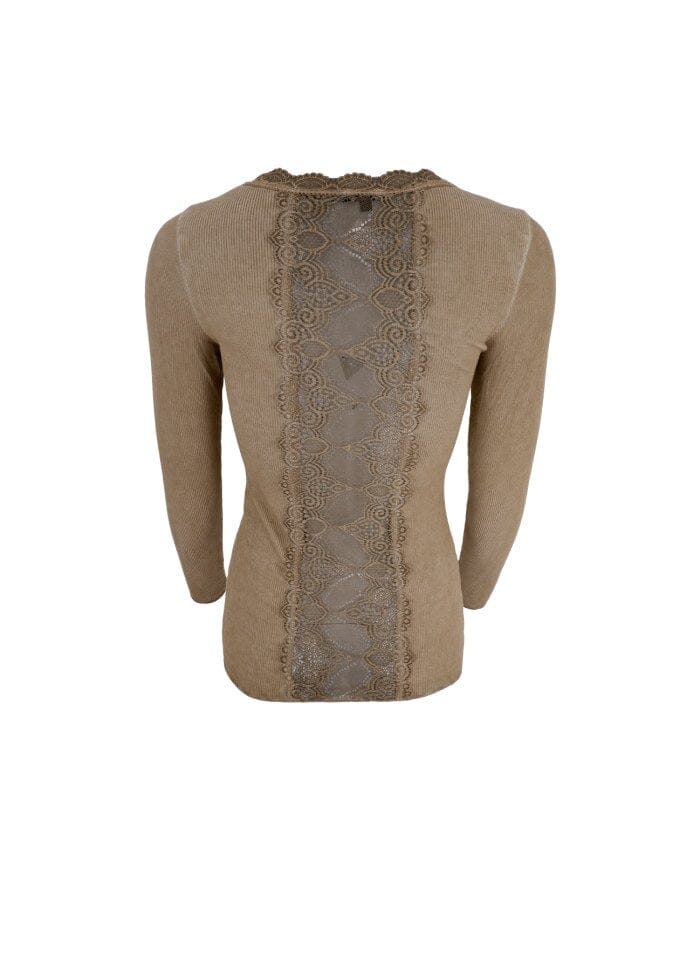 Black Colour - Bcivy Rib L/S Blouse - Champagne Udsalg