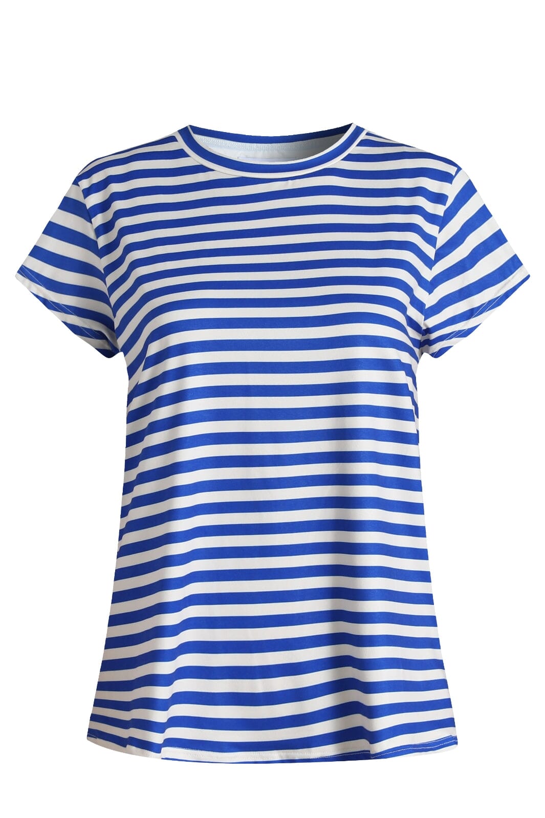 Forudbestilling - Liberte - Alma-U-Tshirt 9581 - Stripe Ivory Cobolt Online Hot Salg