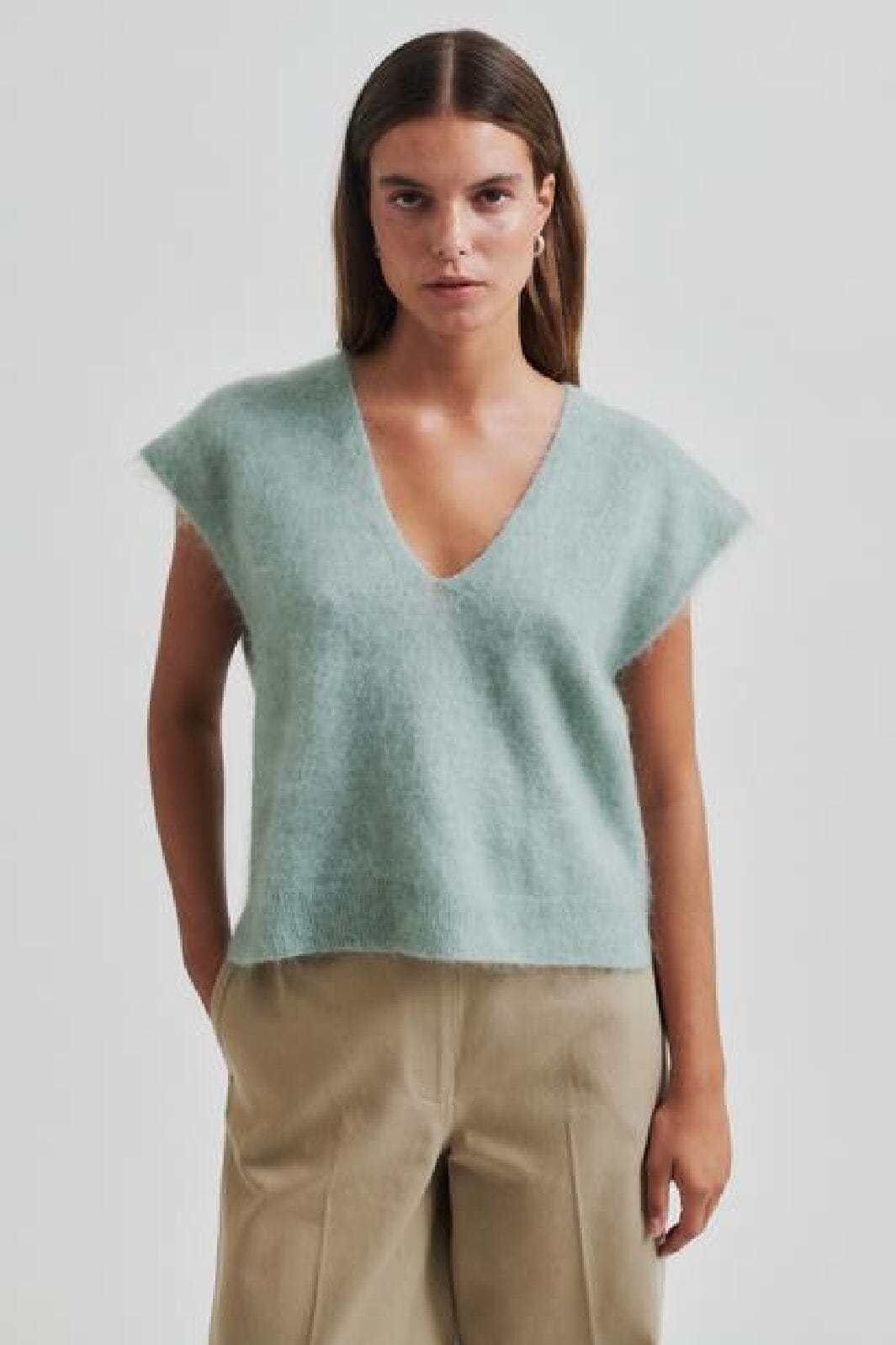 Second Female - Camryn Knit Vest 58968 - 4105 Slate Green