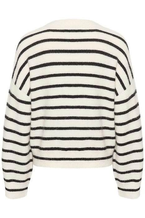 gestuz-alphagz-v-neck-striped-106145-ivory-black-striped_2.jpg Gestuz - Alphagz V-Neck Striped - 106145 Ivory Black Striped
