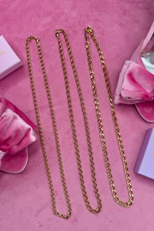 Mellow Moon - Figaro Mesh Necklace figaro02 - Forgyldt