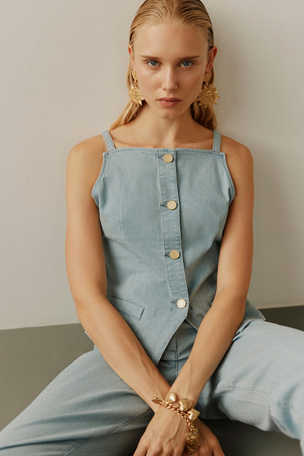 Sofie Schnoor - Demisw Vest S252115 - 5094 - Light Blue Striped Levere