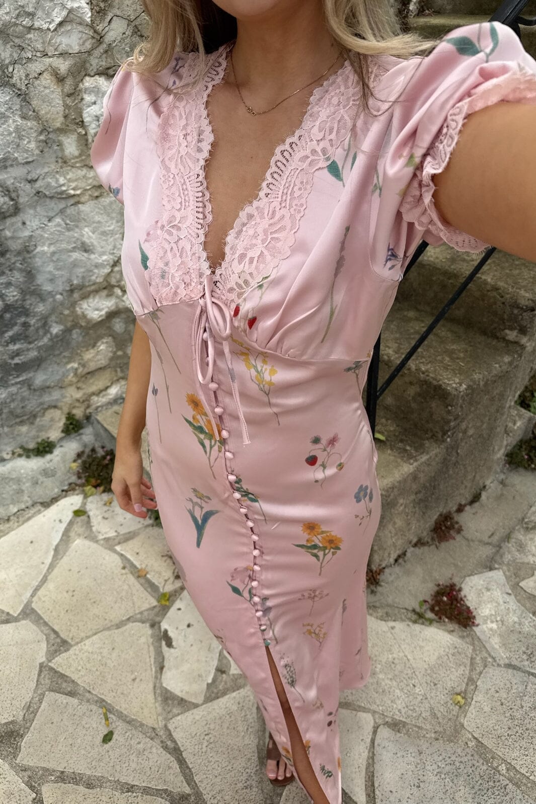 Forudbestilling - BYIC x Molly&My - Agneteic Long Dress A23810 - Pink Flower Print Hot på udsalg