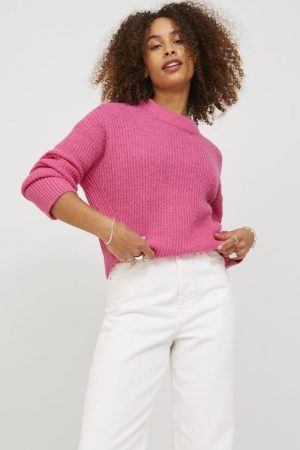 Jjxx - Jxember Fluffy Crew Neck Knit - 4092527 Carmine Rose