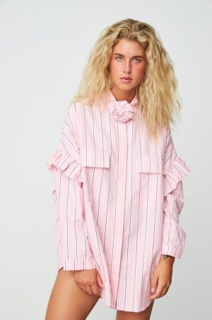 Cras - Flowercras Shirt - 8006 Pink Blue Stripe