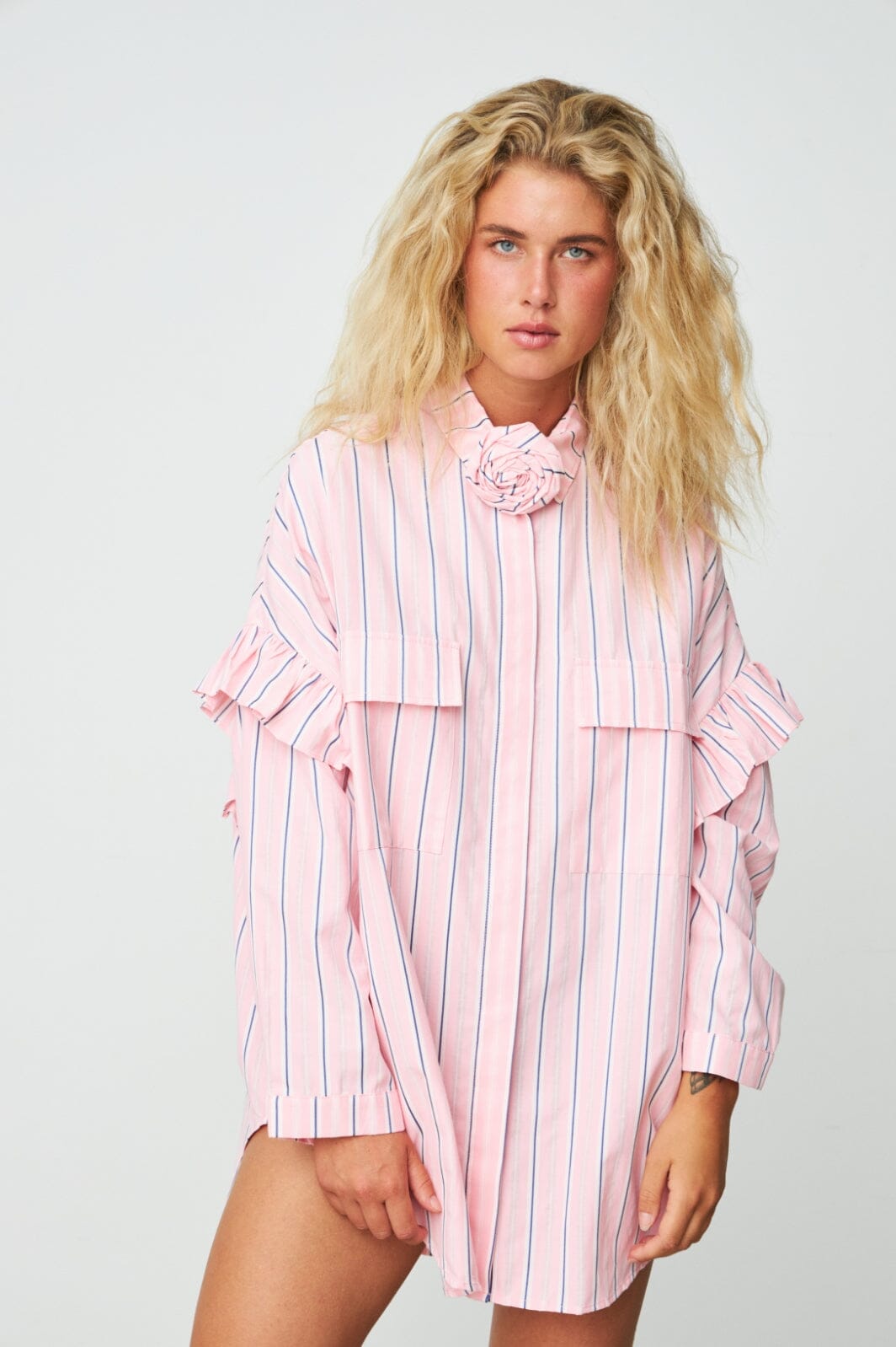 Cras - Flowercras Shirt - 8006 Pink Blue Stripe