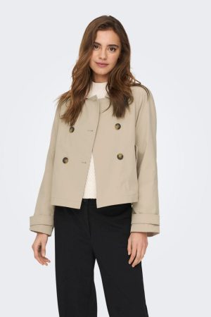 Forudbestilling - Only - Onlapril Short Trenchcoat - 4063293 Oxford Tan