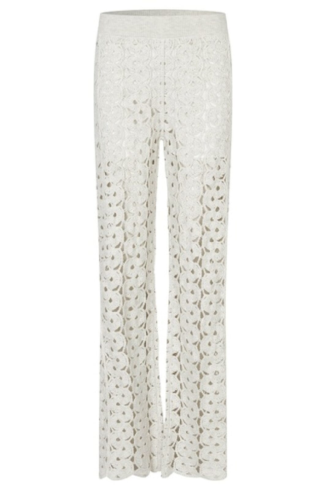 Forudbestilling - Second Female - Coralie Knit Pants 59588 - Light Grey Melange 7001 Rabat