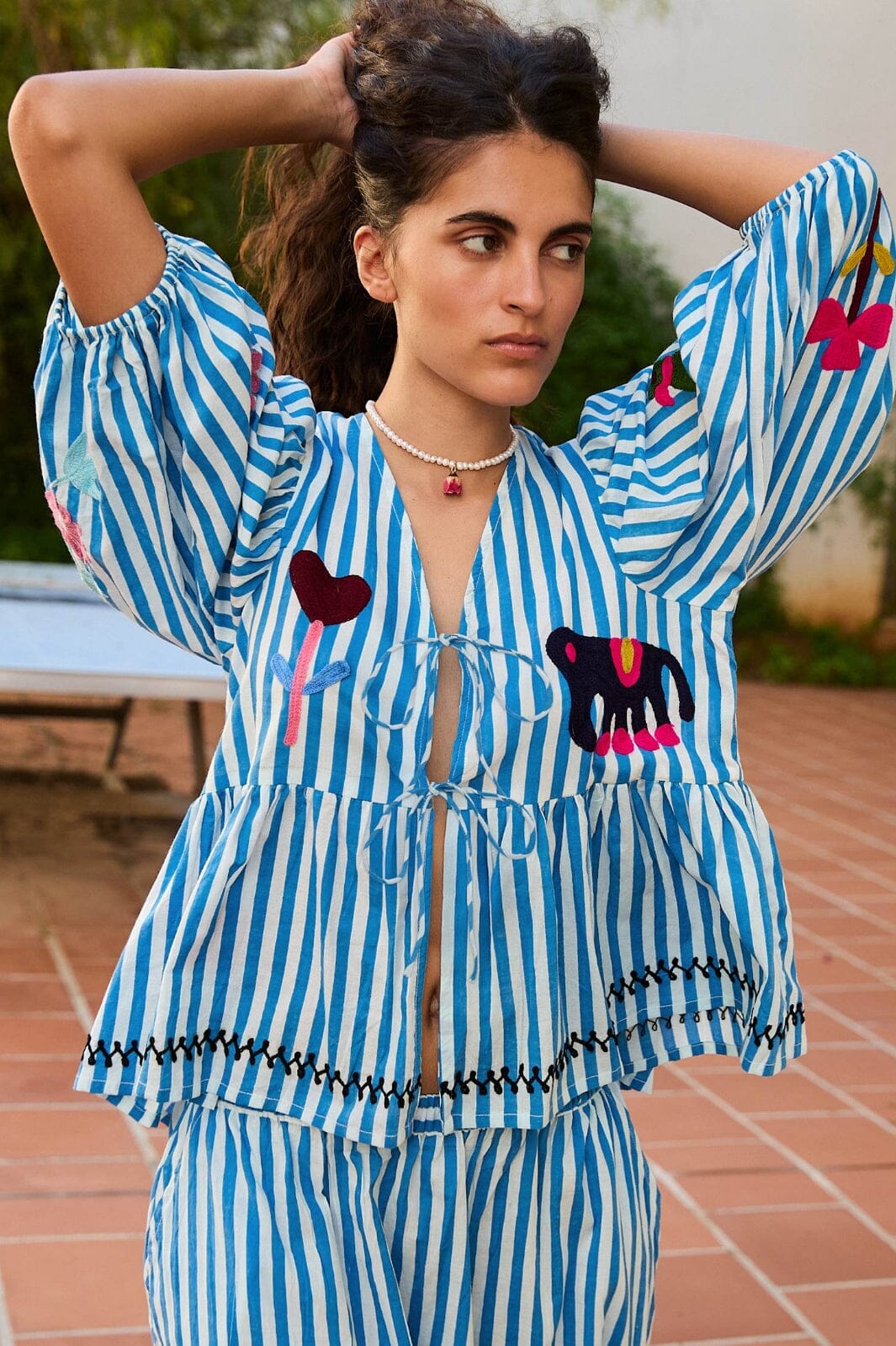Forudbestilling - Sissel Edelbo - Vilja Top SE 1640 - Blue Stripes