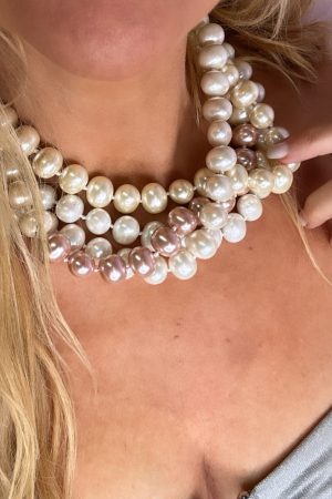 Mellow Moon - Pearl Necklace N1612 - Pink