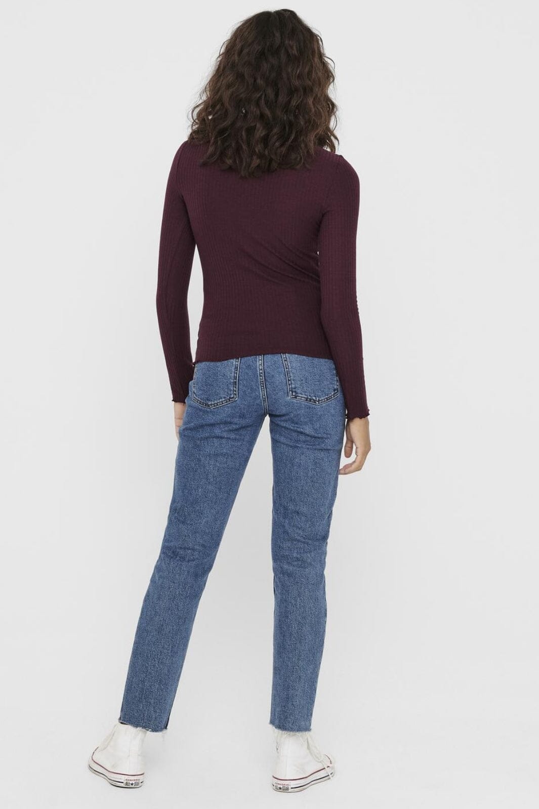 Only - Onlemma L/S High Neck Top - 3437408 Madder Brown Rabat