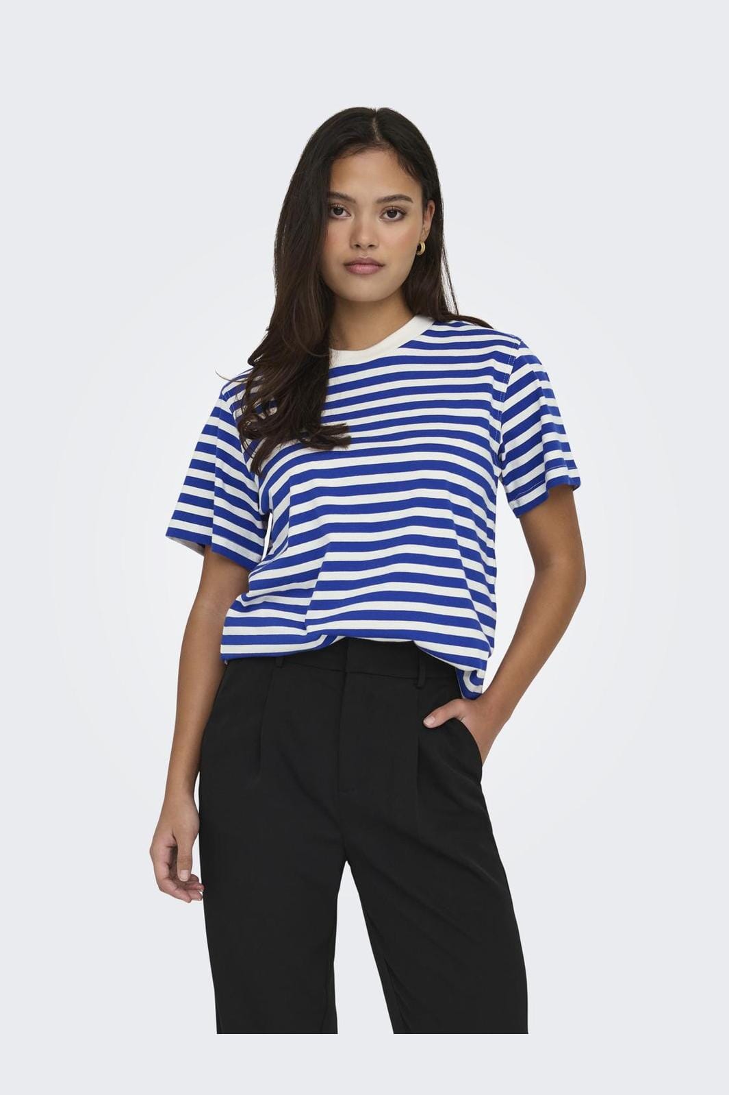 Only - Onllivina S/S Stripe Tee - 4450902 Surf The Web Cd Stripes Udsalg