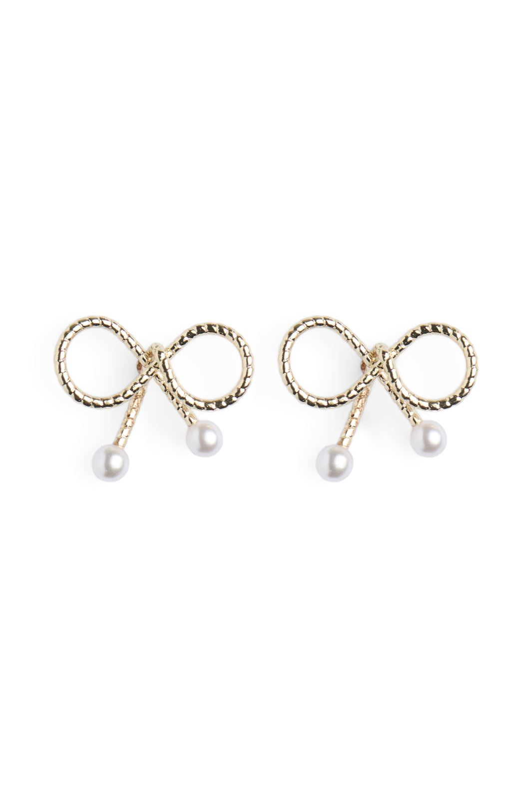 Pieces - Fpsilana Bow Earrings Plated - 4686357 Golden Colour