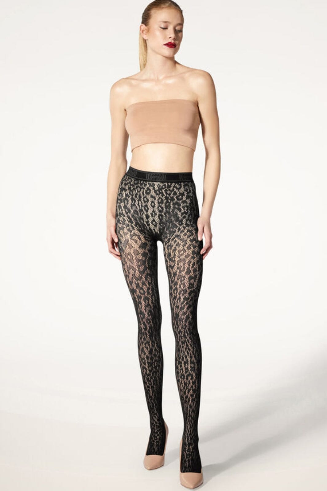 Wolford - Leo Lace Tights - 7005 Black