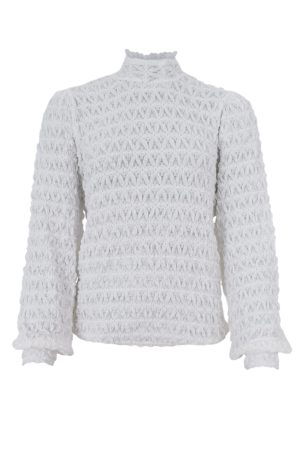 Black Colour - Bceleonora Lace Blouse W. Turtleneck - White Udsalg
