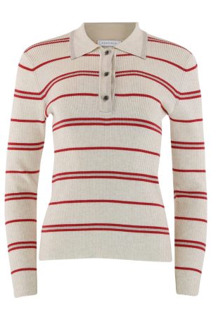 Continue - Eva Polo Knit Stripe 14723 - Red Stripe